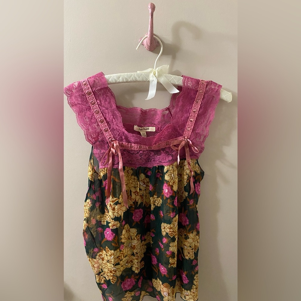 Free People Lace Floral  Top